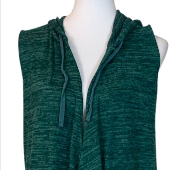 LOGO Women's Vest Green Knit Hooded Open Front Size Casual Athleisure Size XS - Picture 7 of 13